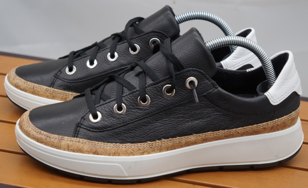ara High Soft Women Rem Black Leather Comfort Lace Up Low Top Sneakers Size 10